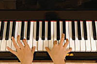 small hand on piano
